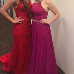 Magenta Pink Prom Dress